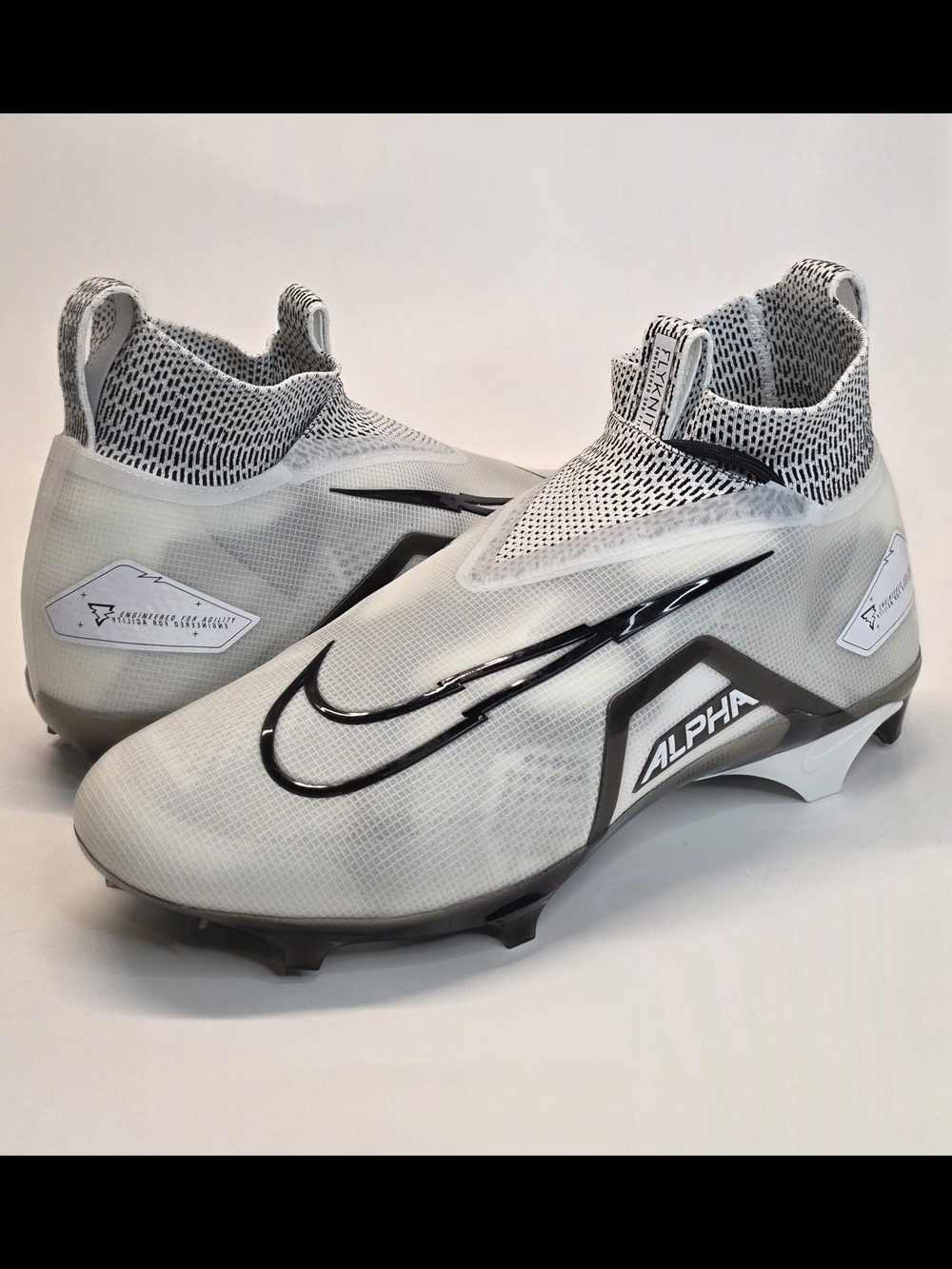 Nike Alpha Menace Elite 3 White Particle Grey Football CT6648-100 Men’s Size 13